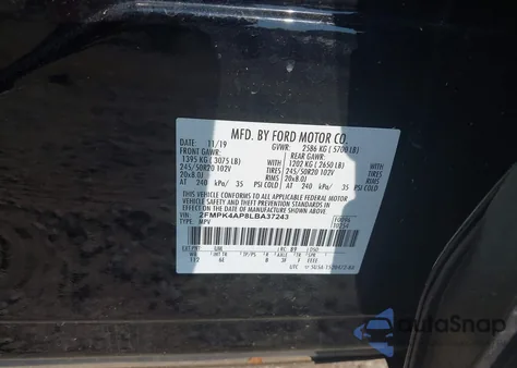 2020 Ford Edge St from USA, damaged, VIN 2FMPK4AP8LBA37243